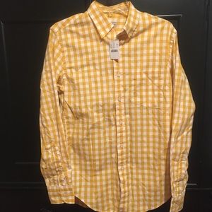NWT! Men’s Jcrew yellow and white button down shirt